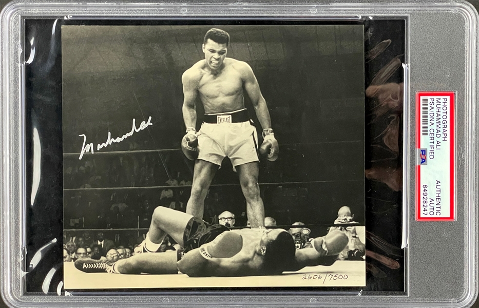 Muhammad Ali Signed Limited Edition Photo Standing Over Sonny Liston Encapsulated by PSA/DNA (2606/7500) 