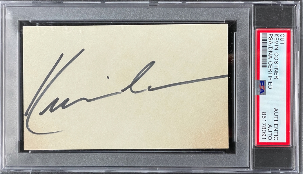 Kevin Costner Signed Index Card Encapsulated by PSA/DNA