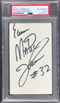 Magic Johnson Signed Index Card Encapsulated by PSA/DNA