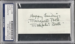 Margaret Polk Cut Signature with "Memphis Belle" Inscription Encapsulated by PSA/DNA