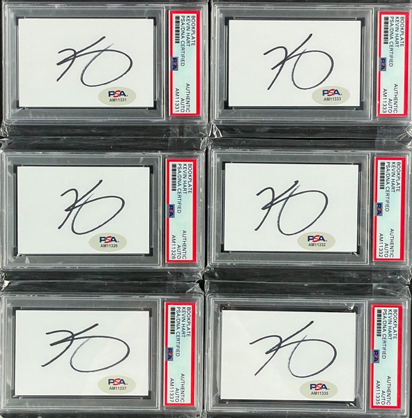Group of Six Kevin Hart Signed Bookplates Encapsulated by PSA/DNA