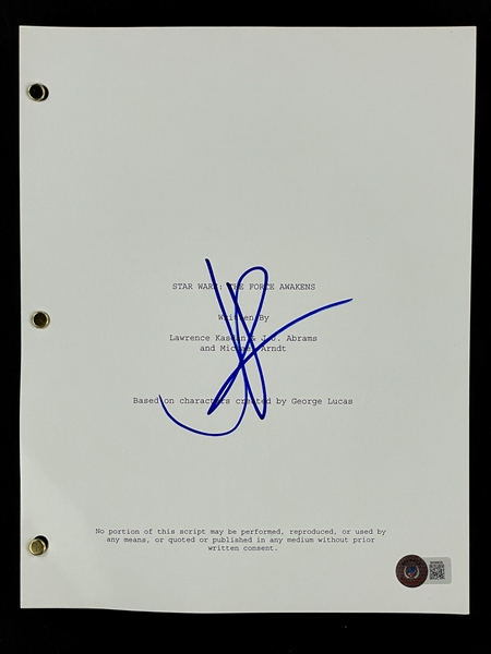 J.J. Abrams Signed Copy of the Script for <em>Star Wars: Episode VII – The Force Awakens</em> (Beckett)