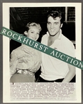 1957 Elvis Presley News Service Wire Photo with Venetia Stevenson "Worlds Most Photogenic Girl"