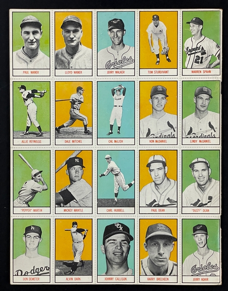 1959 <em>Oklahoma Today</em> Magazine with Player Stamps Intact on Back - Mickey Mantle