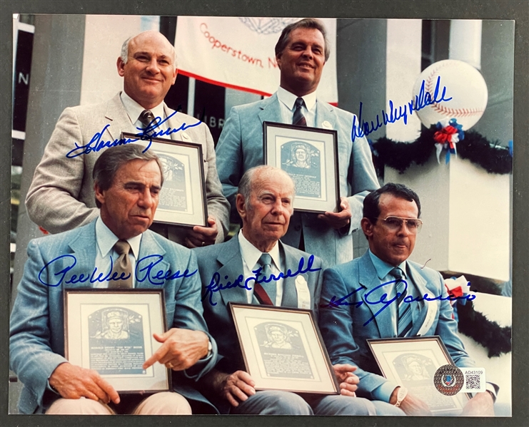 1984 Baseball Hall of Fame Inductees Signed 8x10 Photo - Killebrew, Drysdale, Reese, Ferrell and Aparicio (Beckett Authentic)
