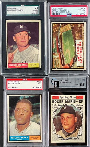 1961 Topps Baseball Near Set (561/587)