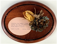 1995 Mickey Mantle Funeral Carnation from "7" Flower Arrangement and Pallbearer Bobby Murcers Boutonniere Rose in Domed Display