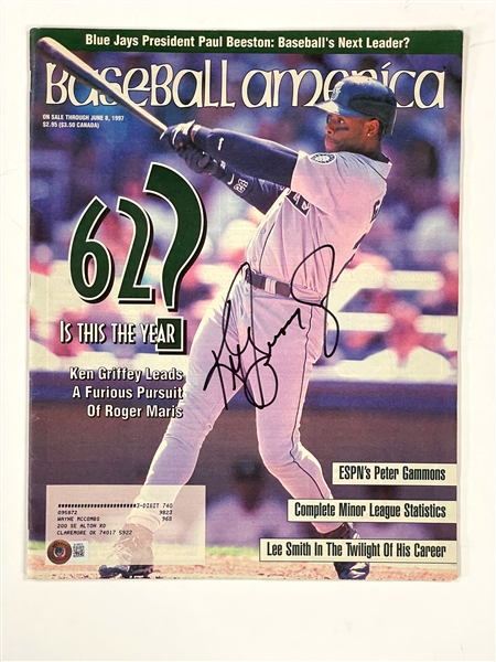 Ken Griffey, Jr. Signed <em>Baseball America</em> Magazine (Beckett)