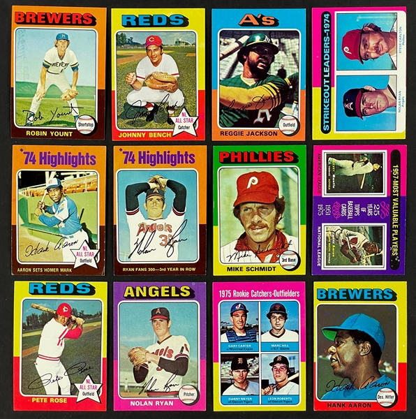 1975 Topps Baseball Complete Set (660) Incl. #228 George Brett PSA NM 7