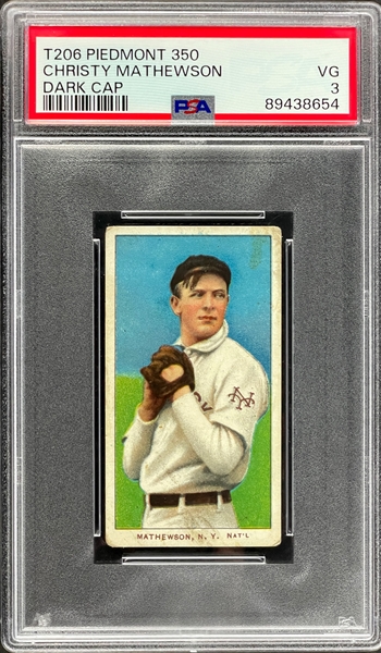 1909-11 T206 Piedmont 350 Christy Mathewson (Dark Hat) - PSA VG 3