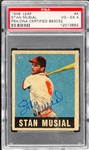 1948 Leaf #4 Stan Musial Signed Card - PSA VG-EX 4 / PSA/DNA