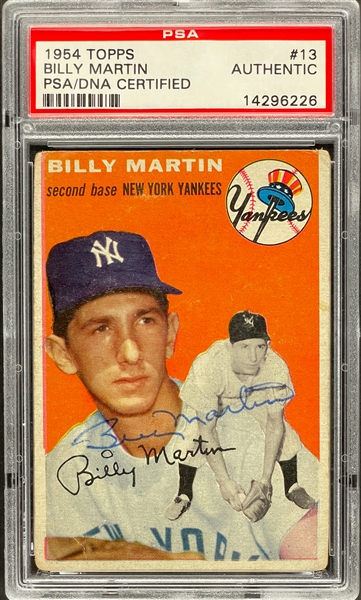 1954 Topps #13 Bill Martin Signed Card - Encapsulated PSA/DNA