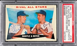 1960 Topps #160 Mickey Mantle & Ken Boyer Signed Card - Encapsulated PSA/DNA