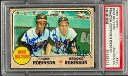 1968 Topps #530 Frank Robinson & Brooks Robinson Signed Card - Encapsulated PSA/DNA