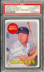 1969 Topps #500 Mickey Mantle Signed Card - Encapsulated PSA/DNA