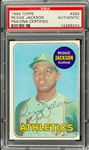 1969 Topps #260 Reggie Jackson Signed Card - Encapsulated PSA/DNA