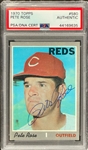 1970 Topps #580 Pete Rose Signed Card - Encapsulated PSA/DNA