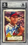 1952 Topps #65 Enos Slaughter Signed Card - Encapsulated Beckett Authentic