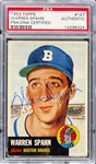 1953 Topps #147 Warren Spahn Signed Card - Encapsulated PSA/DNA
