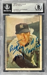 1953 Bowman #27 Vic Raschi Signed Card - Encapsulated Beckett Authentic