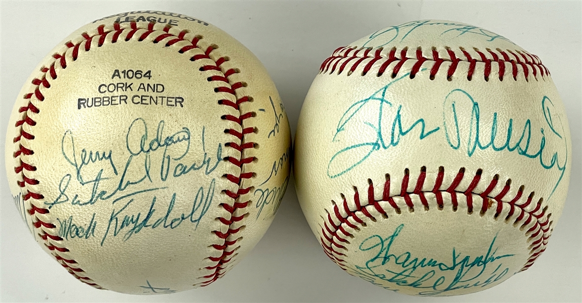 1970s Tulsa "Diamond Dinner" Multi-Signed Baseballs (2) with Satchel Paige, Stan Musial and Lloyd Waner (Beckett Authentic)