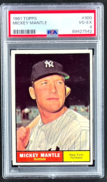 1961 Topps #300 Mickey Mantle - PSA VG-EX 4