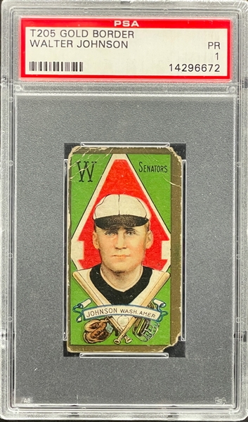 1911 T205 Gold Border Walter Johnson - PSA PR 1