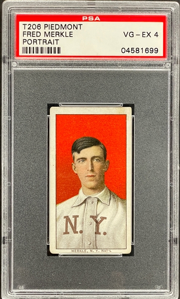 1909-11 T206 Piedmont 350 Fred Merkle (Portrait) - PSA VG-EX 4