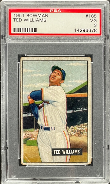 1951 Bowman #165 Ted Williams - PSA VG 3