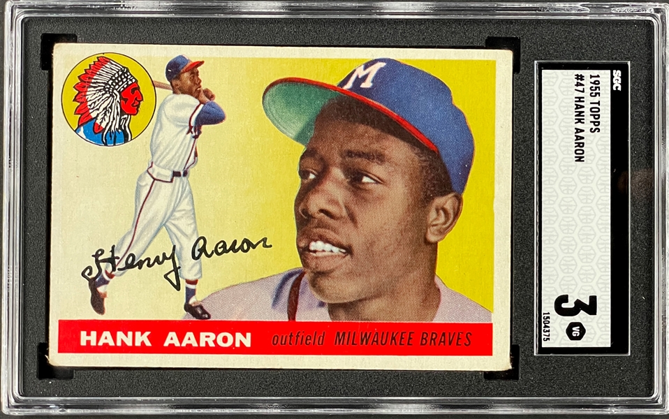 1955 Topps #47 Hank Aaron - SGC VG 3