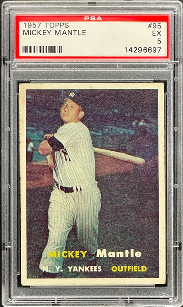 1957 Topps #95 Mickey Mantle PSA EX 5