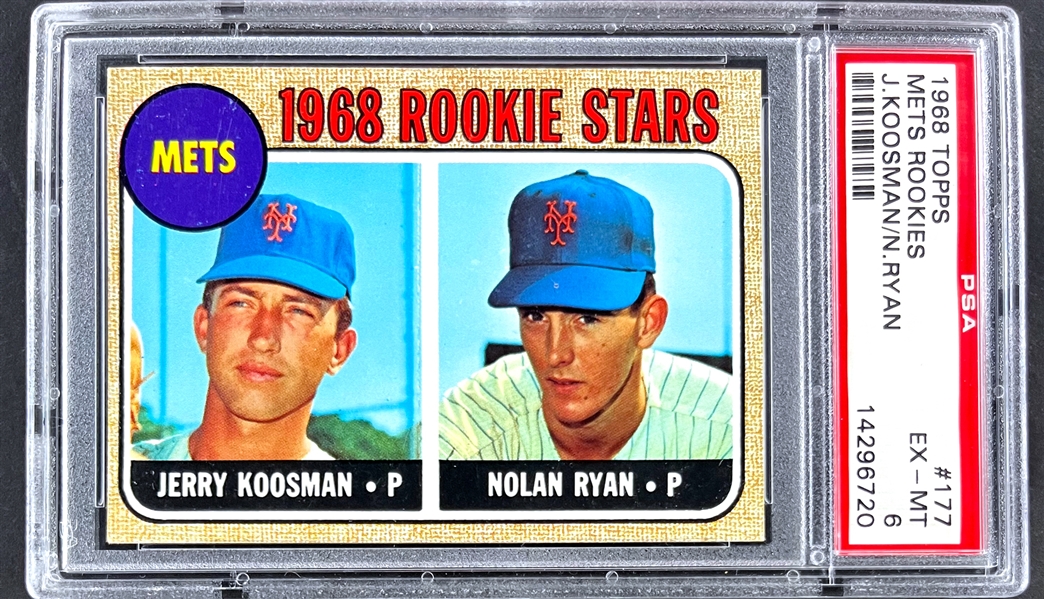 1968 Topps #177 Nolan Ryan Rookie Card - PSA EX-MT 6