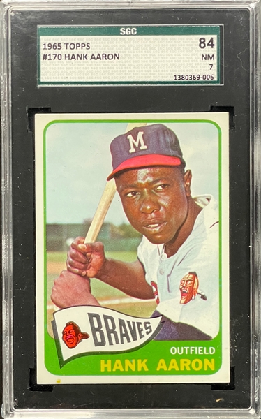 1965 Topps #170 Hank Aaron - SGC NM 7