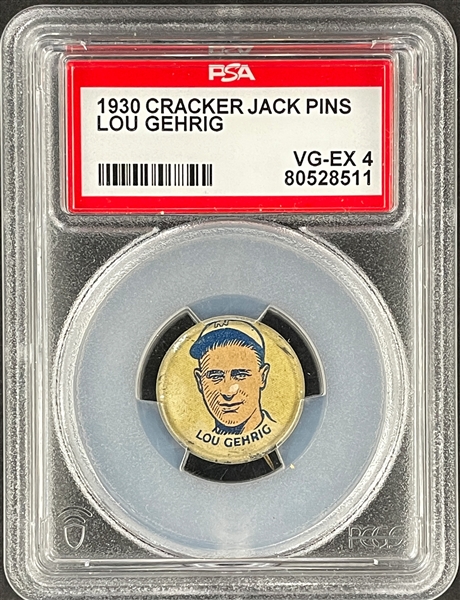 1930 Cracker Jack Pins Lou Gehrig - PSA VG-EX 4