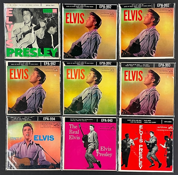 Collection of 35 Elvis Presley 45 RPM EPs with Picture Sleeves