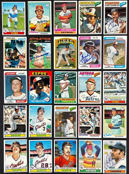 Signed Baseball Card Collection (30) Incl. Frank Robinson, Nolan Ryan, Eddie Mathews and Others  (Beckett Authentic)