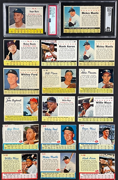 1960s Post Cereal Baseball Card Collection of 23 Incl. Mickey Mantle Cards