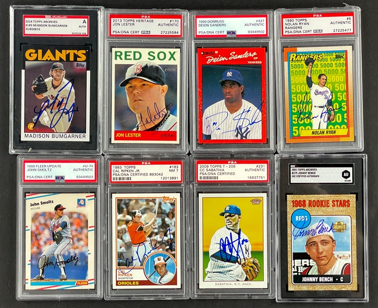 1980s - Present Signed Topps, Fleer,  Donruss Signed Baseball Card Collection (675+)