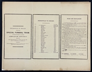 1865 Abraham Lincoln "Special Funeral Train" Timetable