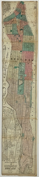 1868 Map of the City of New York - Incredible 40" Long Map of Manhattan