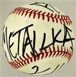 Incredible! Metallica Band-Signed Baseball - James Hetfield, Lars Ulrich, Jason Newsted and Kirk Hammett (Beckett Authentic)
