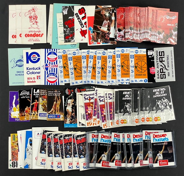 1970s-80s NBA, ABA, CBA and WBA Vintage Schedule Collection (153) - Lakers, Bulls, Condors, Bullets and More