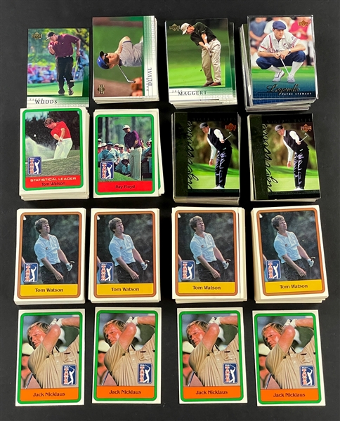 1981 & 1982 Donruss and 2001 Upper Deck Golf Card Collection of 673 Incl. Complete Sets with Nicklaus and Woods Rookie Cards