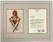 Jane Fonda Signed Letter to Richard Pryor in Matted Display with <em>Barbarella</em> Photo (JSA)