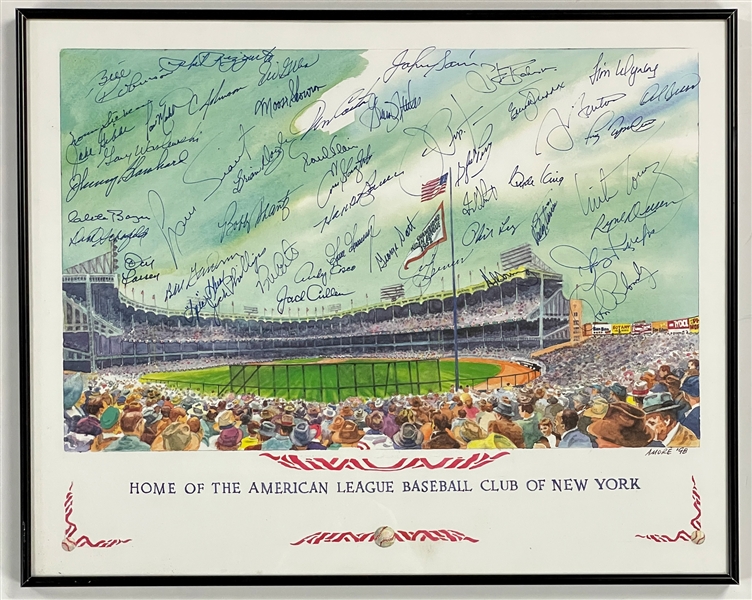 New York Yankees Hall of Famers and Superstars SIgned Poster - 49 Signatures! (JSA)
