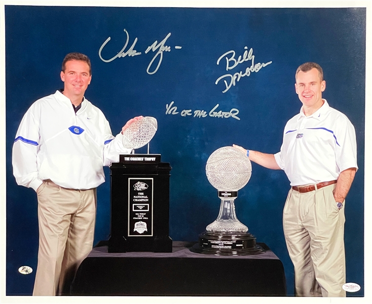 2006 "Year of the Gator" Billy Donovan and Urban Meyer Signed 16x20 Photo (JSA)