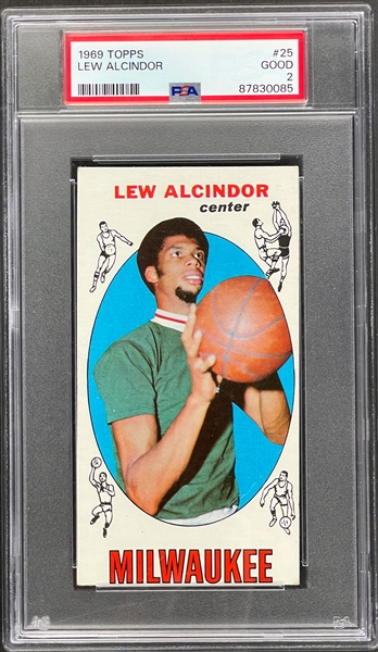 1969 Topps Basketball #25 Lew Alcindor Rookie - PSA GD 2