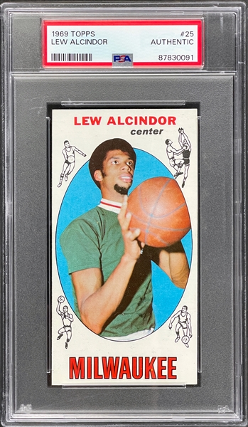 1969 Topps Basketball #25 Lew Alcindor Rookie - PSA Authentic
