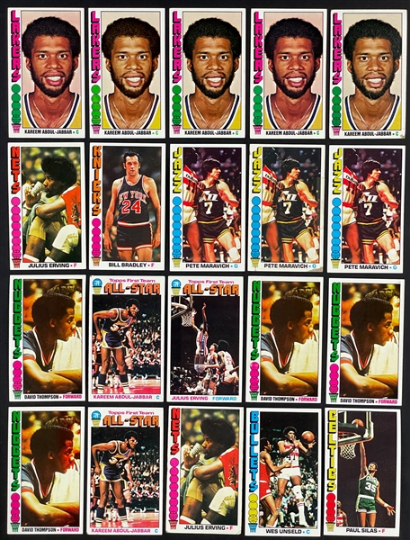 1976 Topps Basketball Complete Set (144) Plus 117 Extras with Four #100 Kareem Abdul-Jabbar