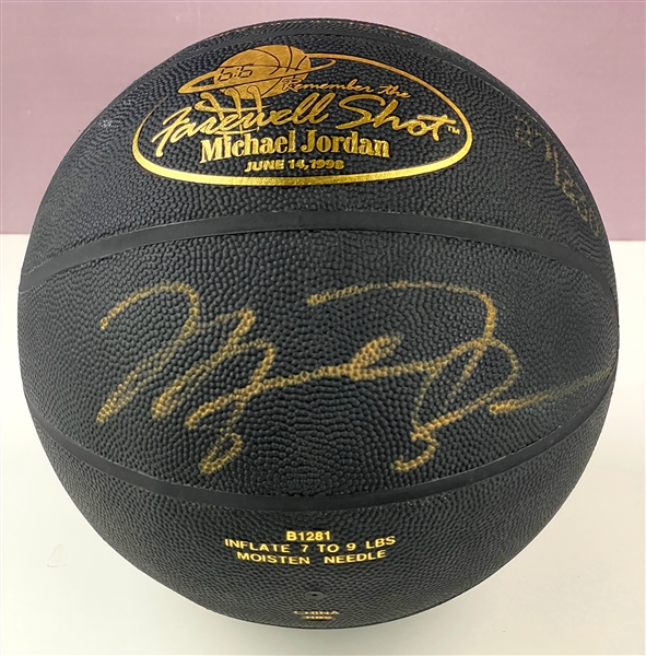Michael Jordan Signed Upper Deck "Farewell Shot" LE Basketball (27/230) (UDA)